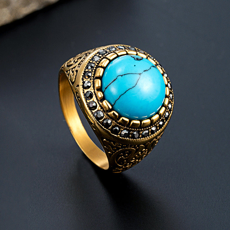 New Tigereye Men's Titanium Steel Ring