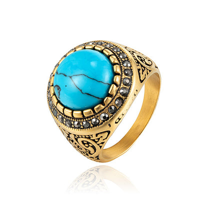 New Tigereye Men's Titanium Steel Ring