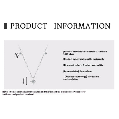 Personalized Fashion S925 Sterling Silver Moissanite Niche Starry Necklace