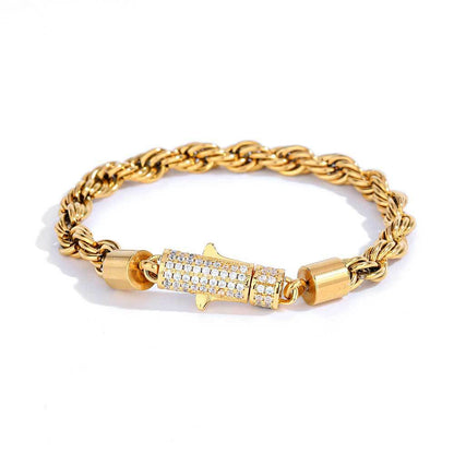 Stainless Steel Twist Hip Hop Men's Bracelet