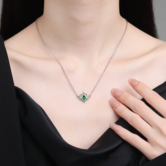 Lvzuan Lotus Necklace For Women Fashion Hollowed-out Vintage