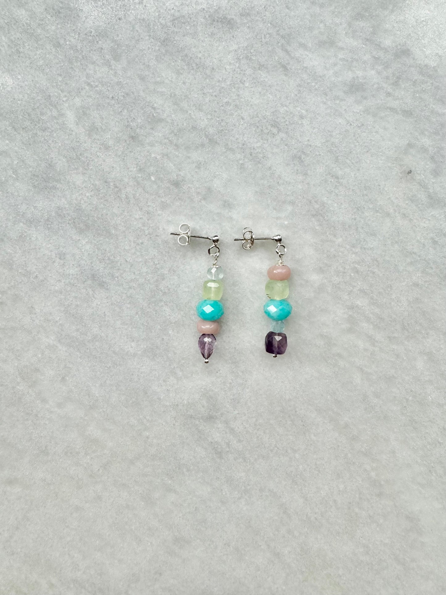 Rainbow Gemstone Drop Earrings