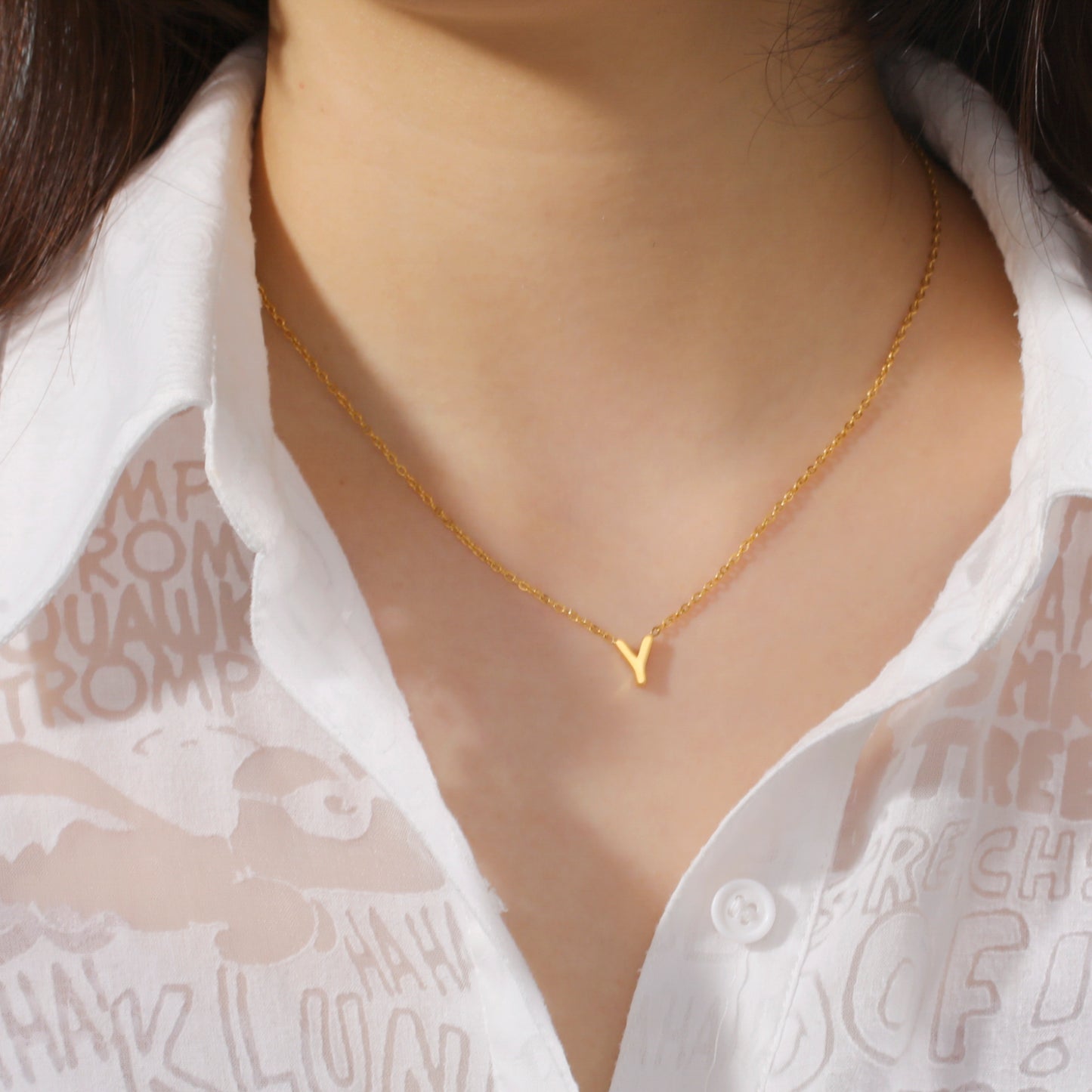 Cazador Minimalist Initial A-z Letter Necklace For Women Alphabet