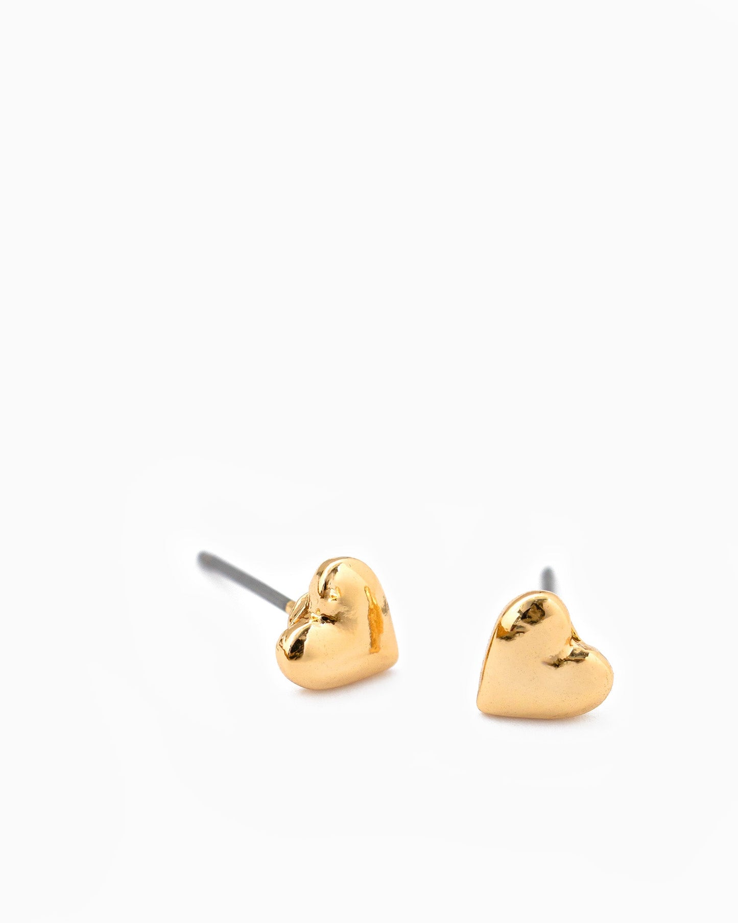 Tiny Puffy Heart Stud Earrings