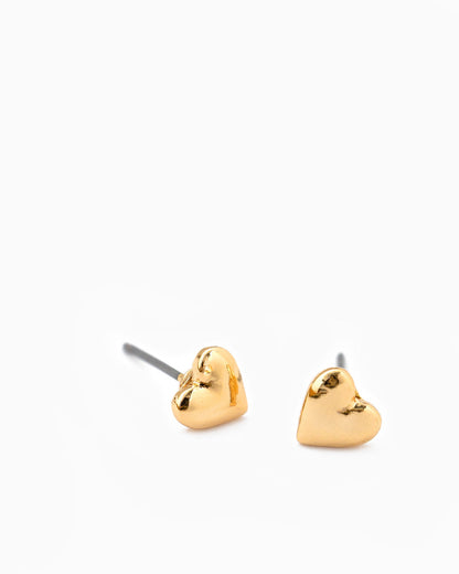 Tiny Puffy Heart Stud Earrings