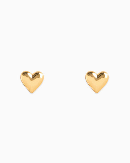Tiny Puffy Heart Stud Earrings