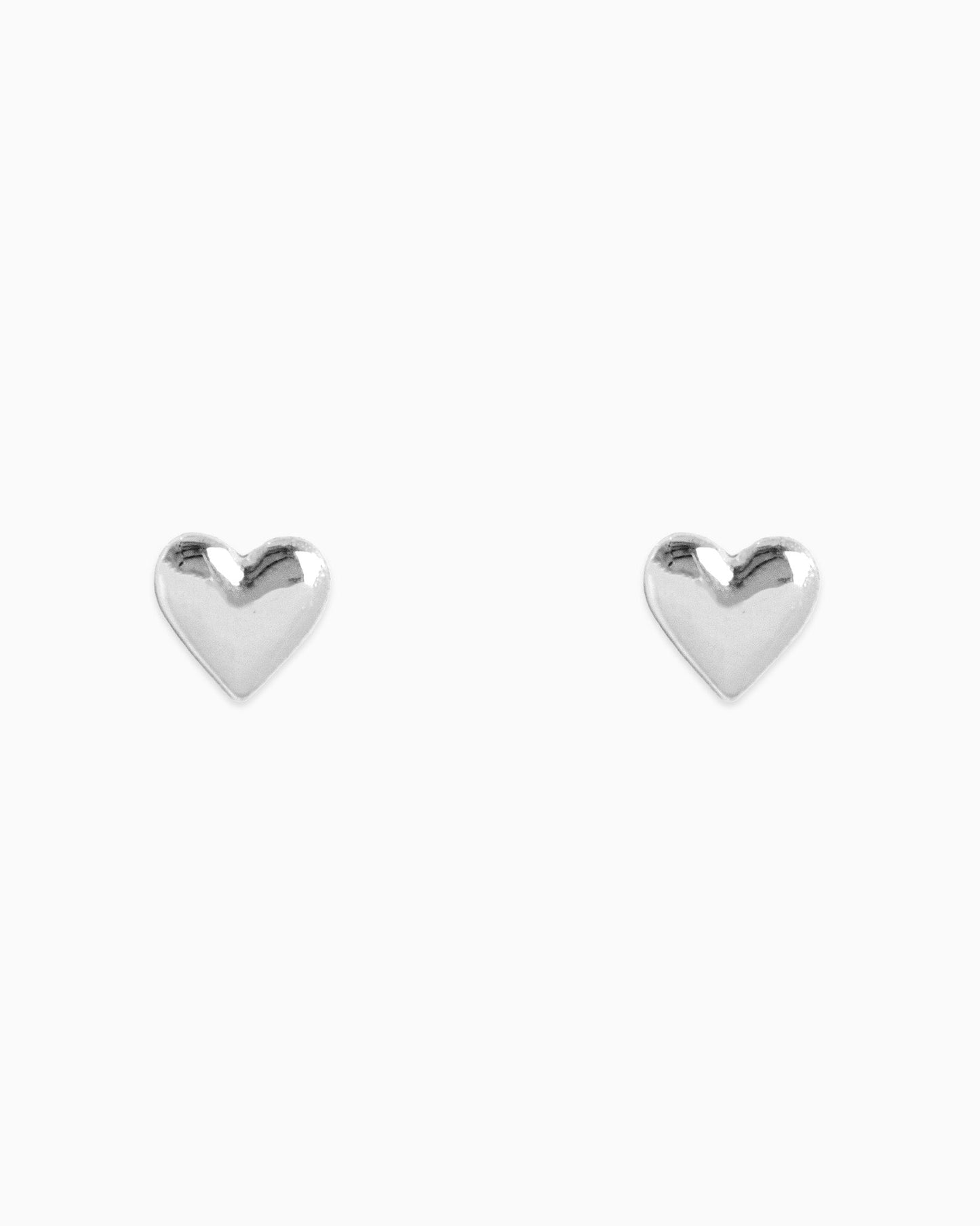 Tiny Puffy Heart Stud Earrings