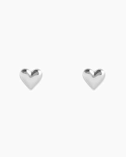 Tiny Puffy Heart Stud Earrings