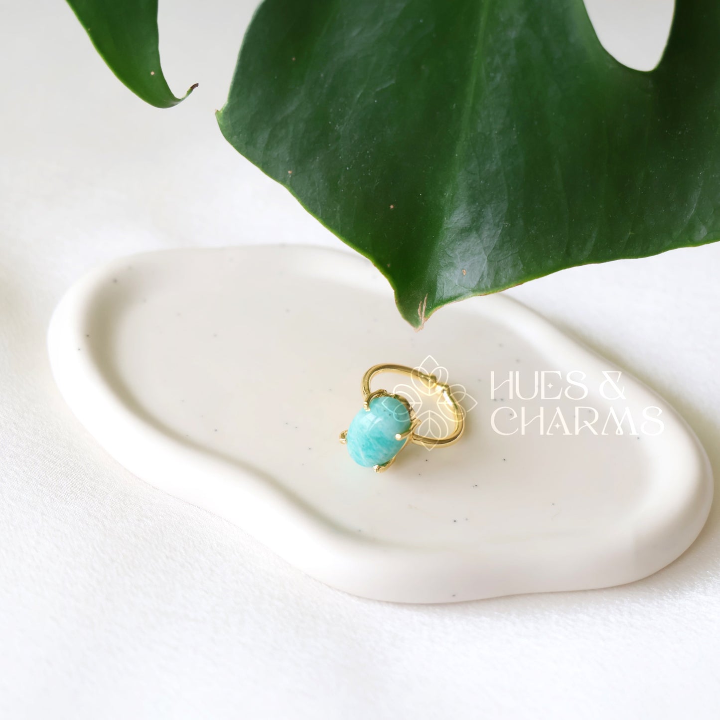 OVAL SHAPE RAW STONE ADJUSTABLE RING (COLOURS AVAILABLE)