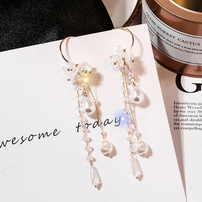 New Fashion Jewelry Red Rose Drop Earrings Women Vintage Rhinestone Flowers Dangle Earring Weddings Engagement Party Jewelry