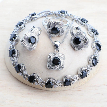 Birthstone Jewelry Set – 5 Piece Set in 925 Sterling Silver