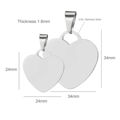 Personalized Heart Pendant Necklace by Bulbusbow – Customized Photo &amp; Name Engraved Stainless Steel Jewelry for Women | Perfect ID Tag Gift