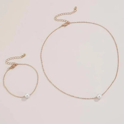 Hot White Pearl Jewelry Sets Necklace Bracelet Big Pearl Sets Unquie