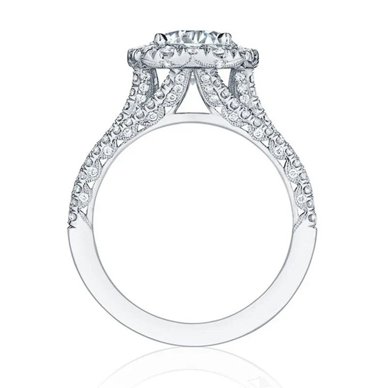 Huitan Trendy Brilliant Cubic Zirconia Engagement Ring
