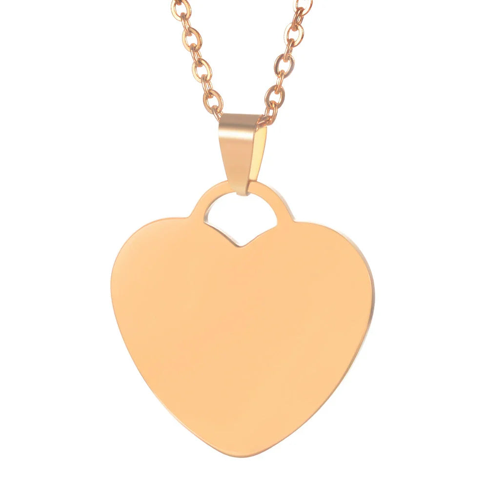 Personalized Heart Pendant Necklace by Bulbusbow – Customized Photo &amp; Name Engraved Stainless Steel Jewelry for Women | Perfect ID Tag Gift