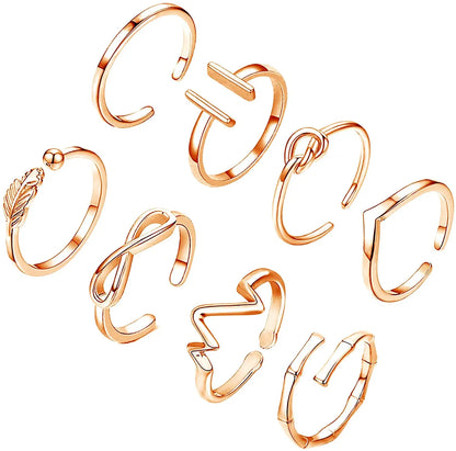 3PCS Toe Rings for Women Stainless Steel Adjustable Summer Beach Sexy Foot Ring With Diamonds Stackable Men's And Women's Ring