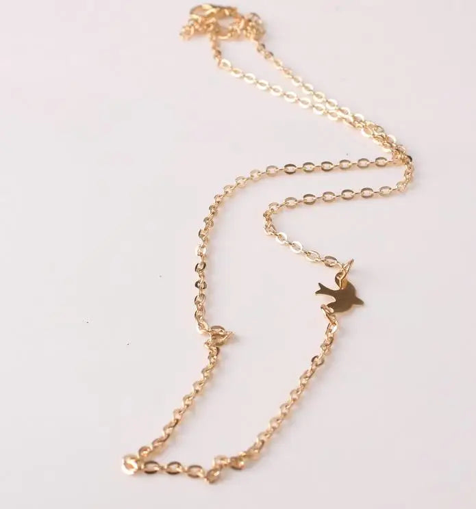 Bird & Leaves Pendant Necklace - Women’s Statement Jewelry