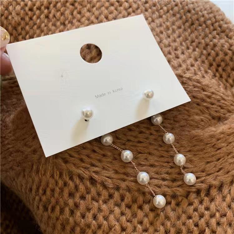 Long Tassel Pearl Earrings