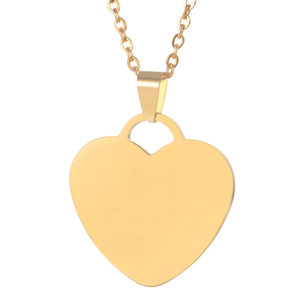 Personalized Heart Pendant Necklace by Bulbusbow – Customized Photo &amp; Name Engraved Stainless Steel Jewelry for Women | Perfect ID Tag Gift