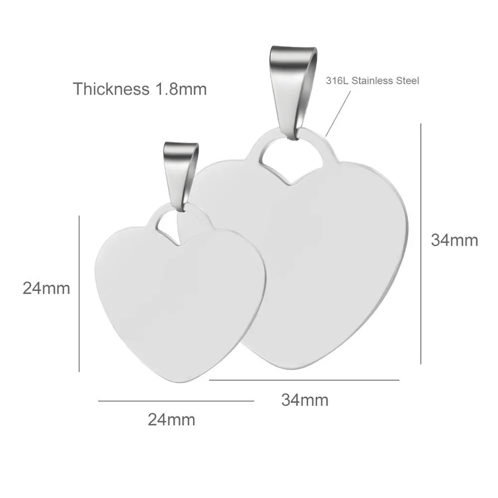 Personalized Heart Pendant Necklace by Bulbusbow – Customized Photo &amp; Name Engraved Stainless Steel Jewelry for Women | Perfect ID Tag Gift