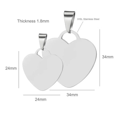 Personalized Heart Pendant Necklace by Bulbusbow – Customized Photo &amp; Name Engraved Stainless Steel Jewelry for Women | Perfect ID Tag Gift