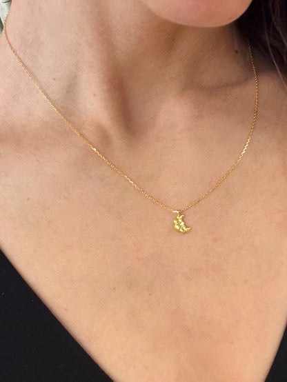 Croissant Necklace Solid Gold