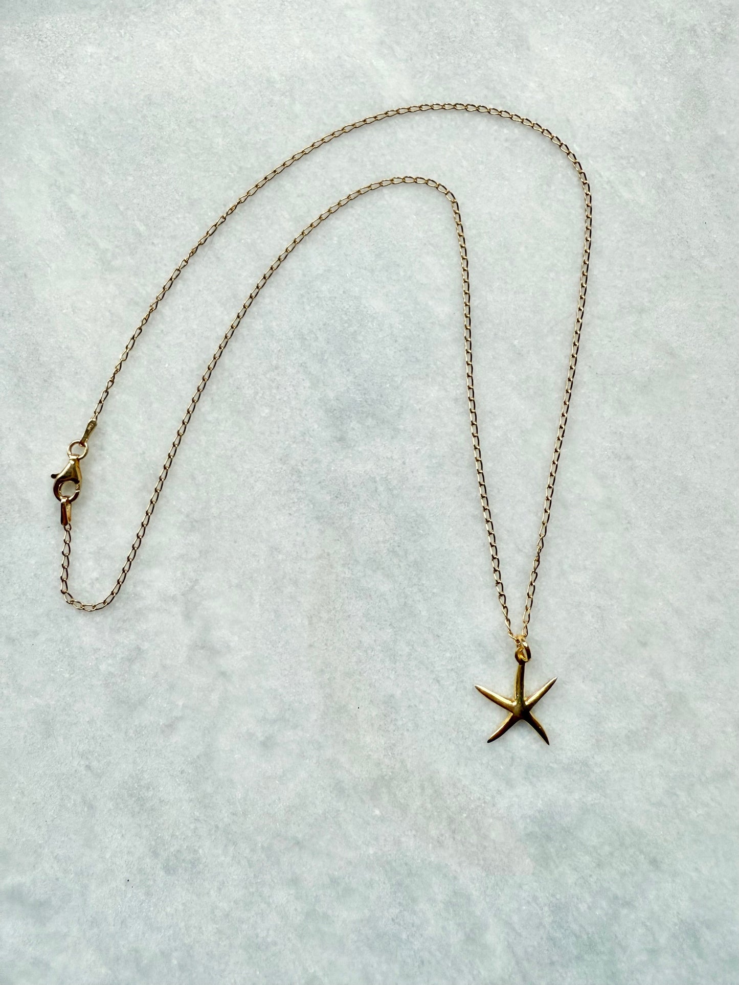 Starfish Pendant Necklace / Gold Vermeil