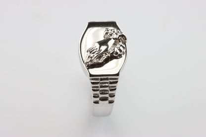 Silver Praying Hands Signet Ring
