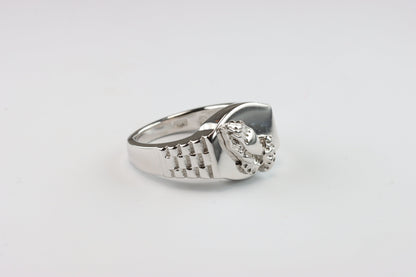 Silver Praying Hands Signet Ring