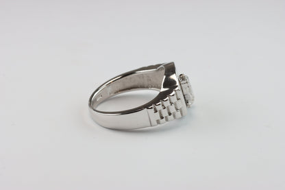 Silver Praying Hands Signet Ring