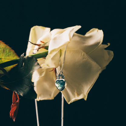NATURE HAS MY HEART - Moss Agate & Sterling Silver Necklace