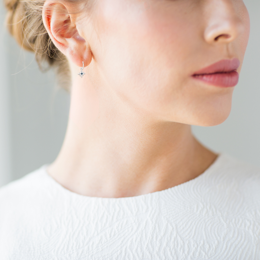 Northern Star Huggie Earrings 925 Sterling Silver