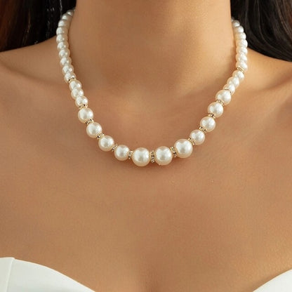 Fashion Women Necklace Multi Layer Pearl | Multi Layers Pearl Silver