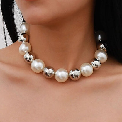 Fashion Women Necklace Multi Layer Pearl | Multi Layers Pearl Silver