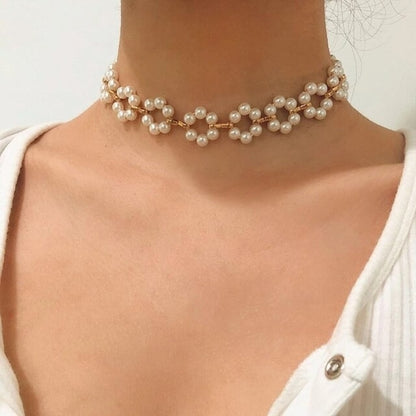 Fashion Women Necklace Multi Layer Pearl | Multi Layers Pearl Silver