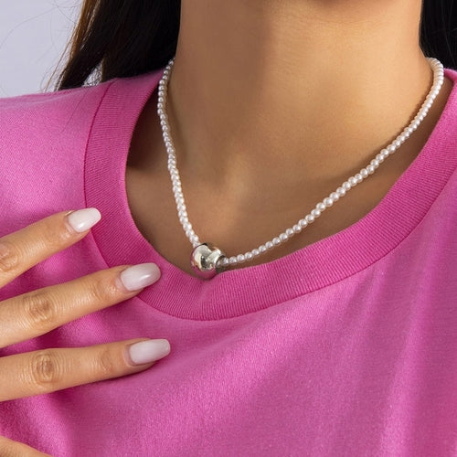 Fashion Women Necklace Multi Layer Pearl | Multi Layers Pearl Silver