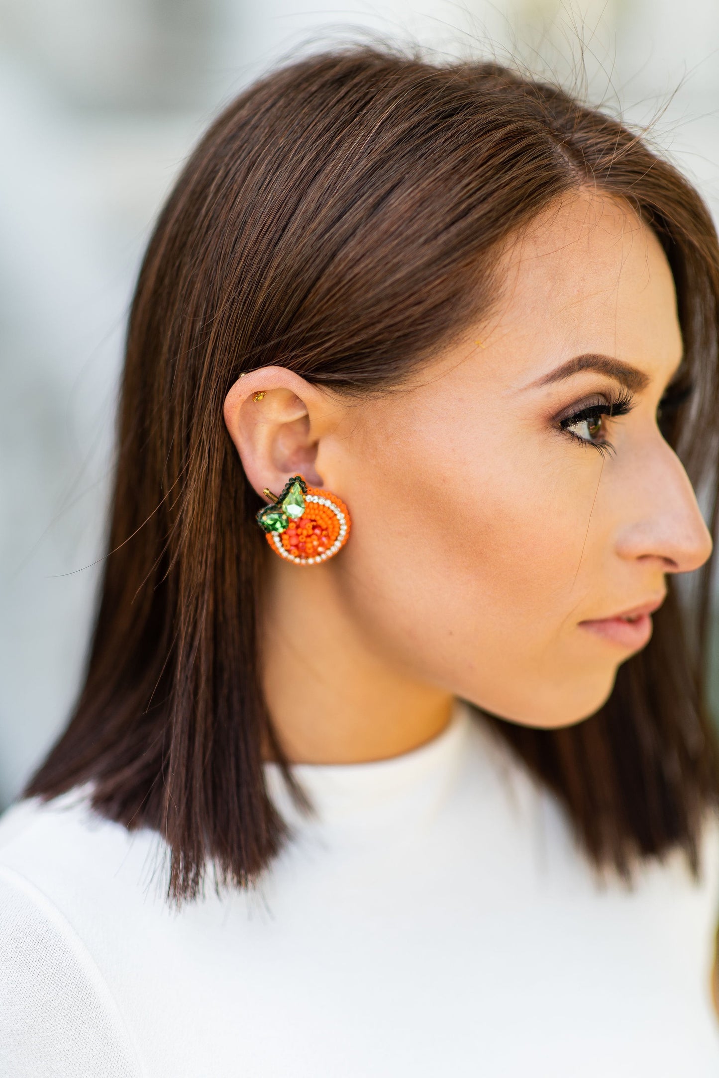 Orange Stud Earrings