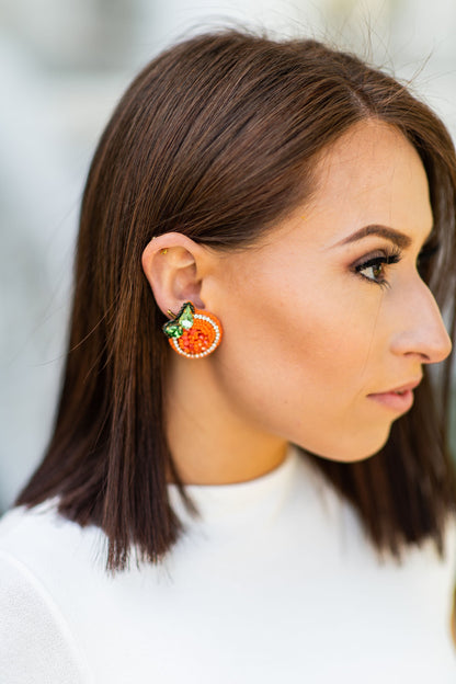 Orange Stud Earrings