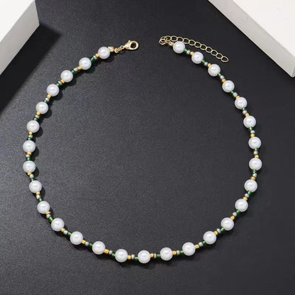 Men's And Women's Pearl Glass Beads Mixed Necklace