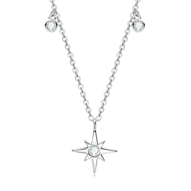 Personalized Fashion S925 Sterling Silver Moissanite Niche Starry Necklace