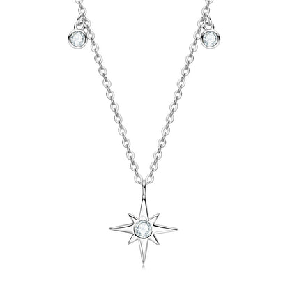 Personalized Fashion S925 Sterling Silver Moissanite Niche Starry Necklace