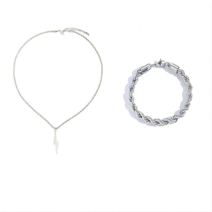 Simple Hemp Flowers Chain Jewelry Stainless Steel