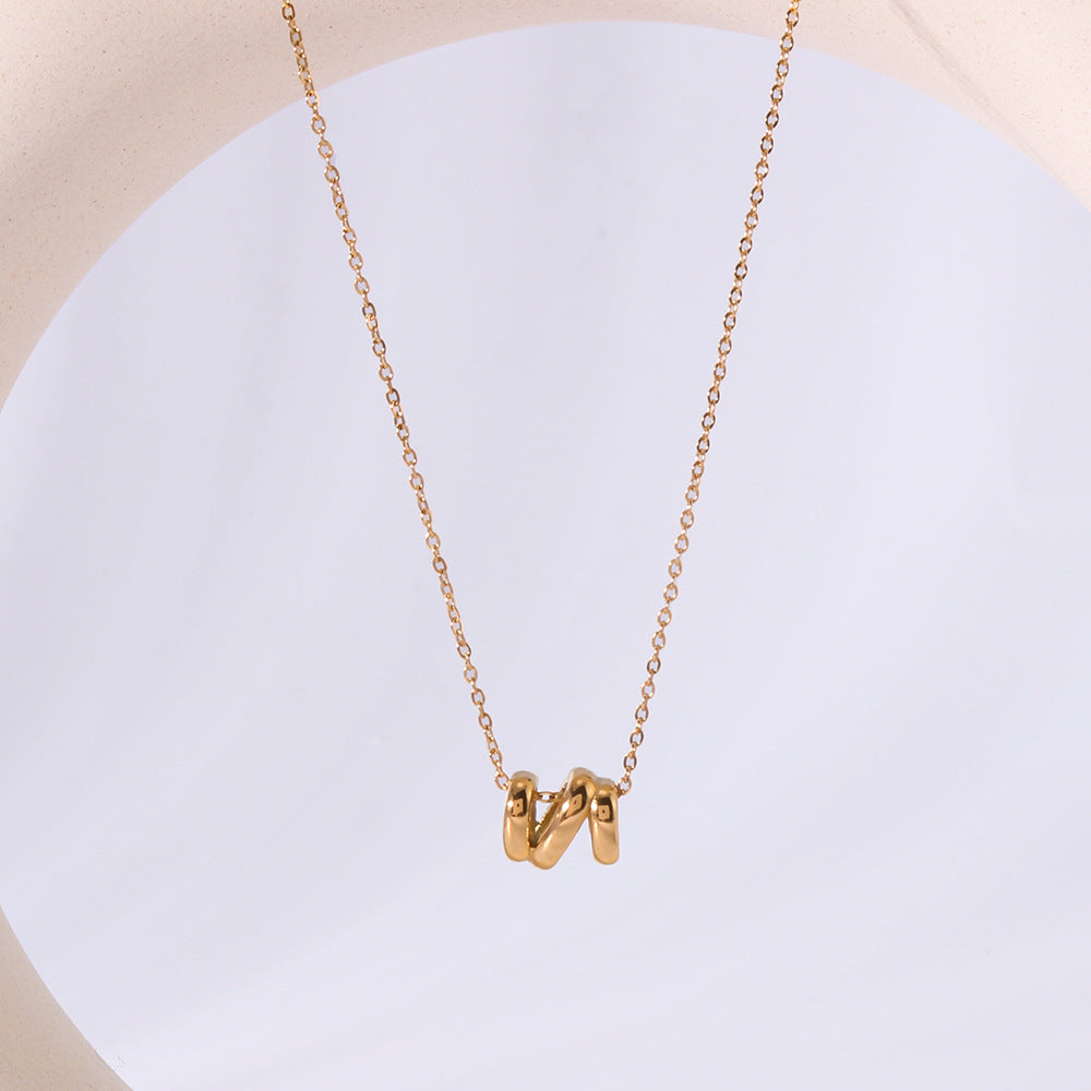 Ins Style Niche Personality Hollow Letter Titanium Steel Necklace