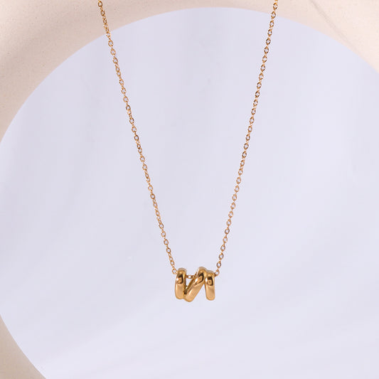 Ins Style Niche Personality Hollow Letter Titanium Steel Necklace