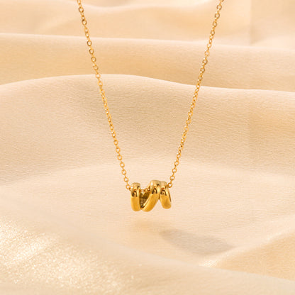 Ins Style Niche Personality Hollow Letter Titanium Steel Necklace