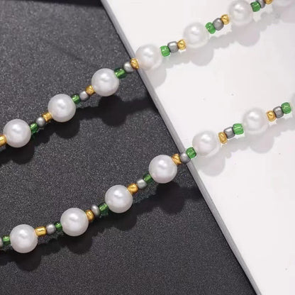 Men's And Women's Pearl Glass Beads Mixed Necklace