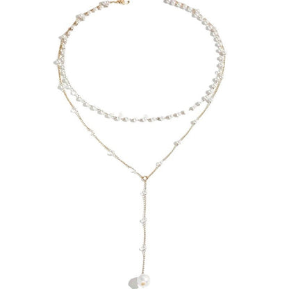 Pearl Double Layer Twin Pearl Necklace