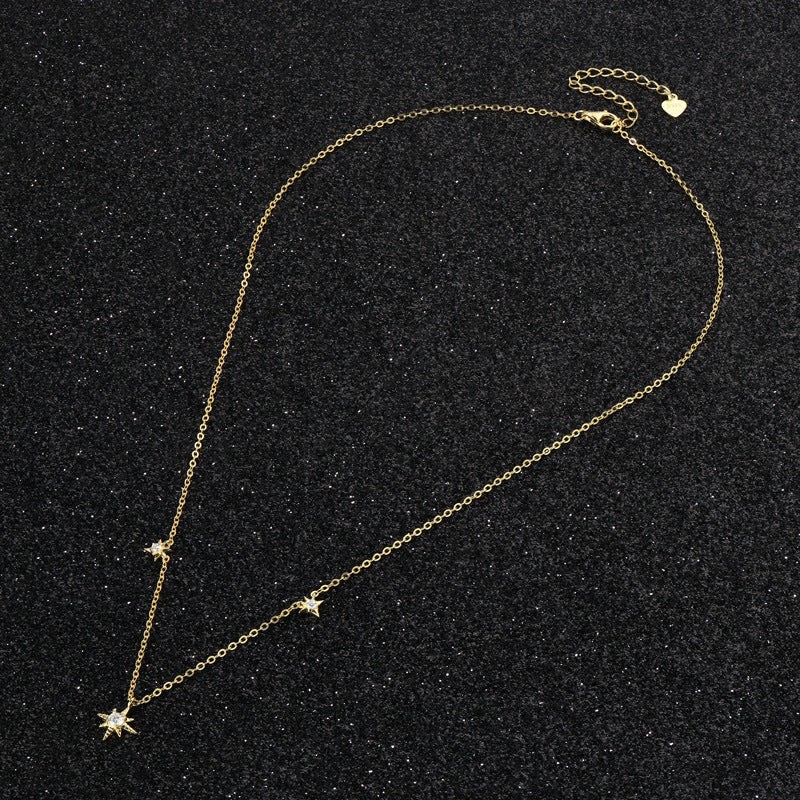 Personalized Fashion S925 Sterling Silver Moissanite Niche Starry Necklace