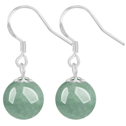 925 Sterling Silver Natural Grade A Jadeite Bead Pendant Earrings – Certified Authentic Jade Jewelry
