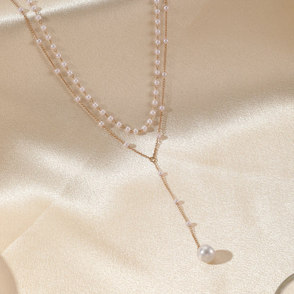 Pearl Double Layer Twin Pearl Necklace